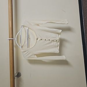 Madewell Cream Cropped Cardigan Top